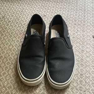 Vans black slide on sneakers